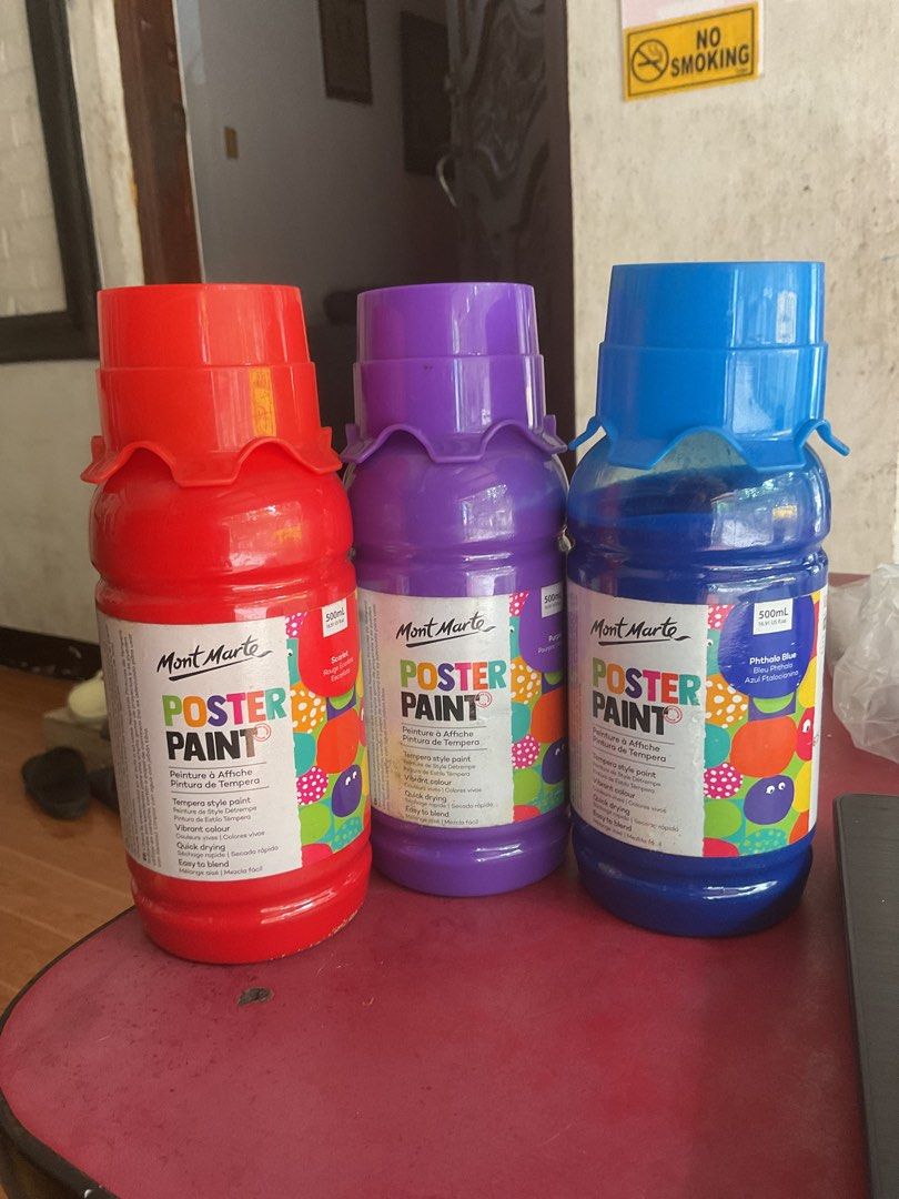 Poster Paint (Category: Art & Prints) located in Quezon City. Submitted by andrea_llla (Listing ID 1409120528, Image 1). Description: Mont Marte Poster Paint 500ml Yung iba wala pang bawas at yung iba wala pa sa kalahati ang nabawas. 100 each Pick up only Quezon City MOP: Payment will only be made once the rider has received the actual item, and GCash and UnionBank is the only payment option for delivery. The buyer can book a rider for delivery, 