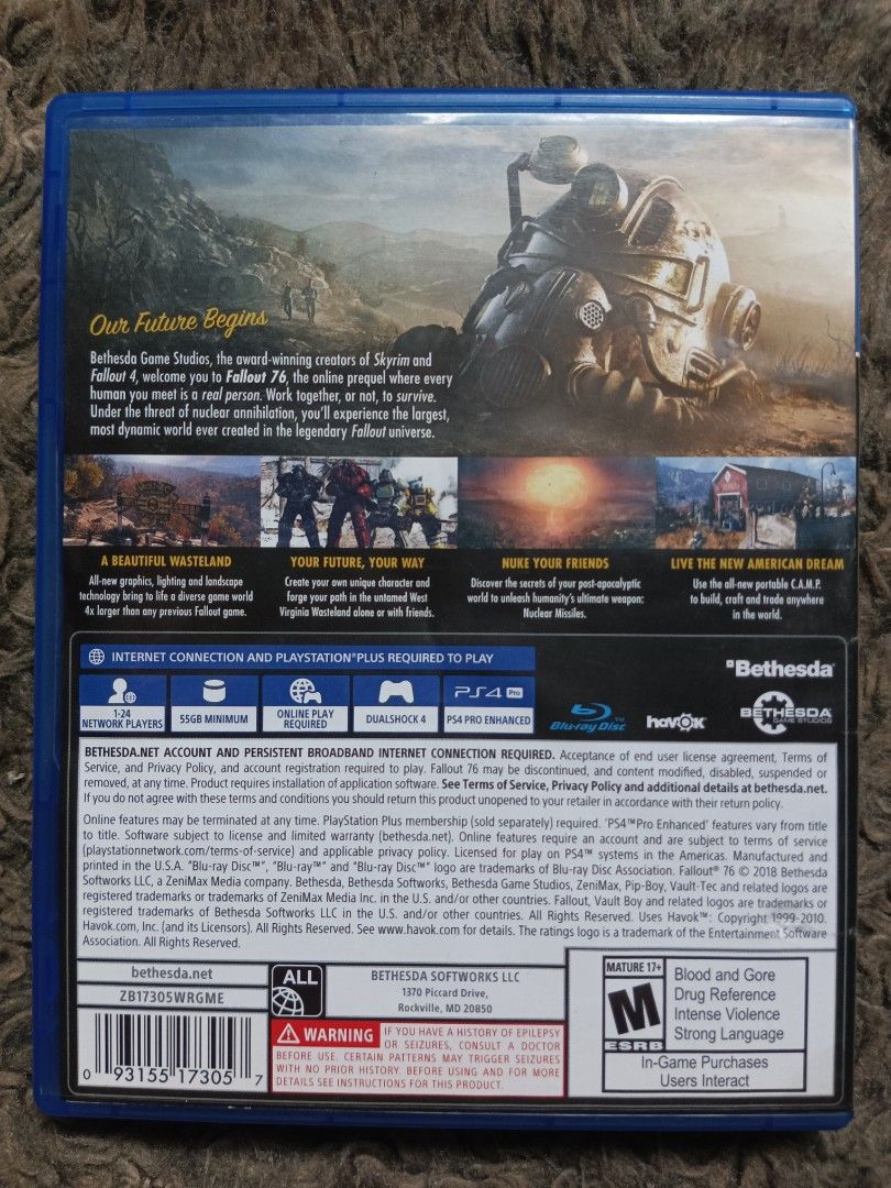 PS4 Fallout 76 CD Game (Category: PlayStation) located in Manila. Submitted by sabrinacalin (Listing ID 1409153236, Image 2). Description: PS4 Fallout 76 CD Game with free stickers Prices Can be Negotiable From USA For Pick up at Lucky Gold Plaza Ortigas extension pasig city Delivery via Lalamove COD within Metro manila LBC COD or COP Nationwide Jnt (payment first basis) Thank you!🫶.