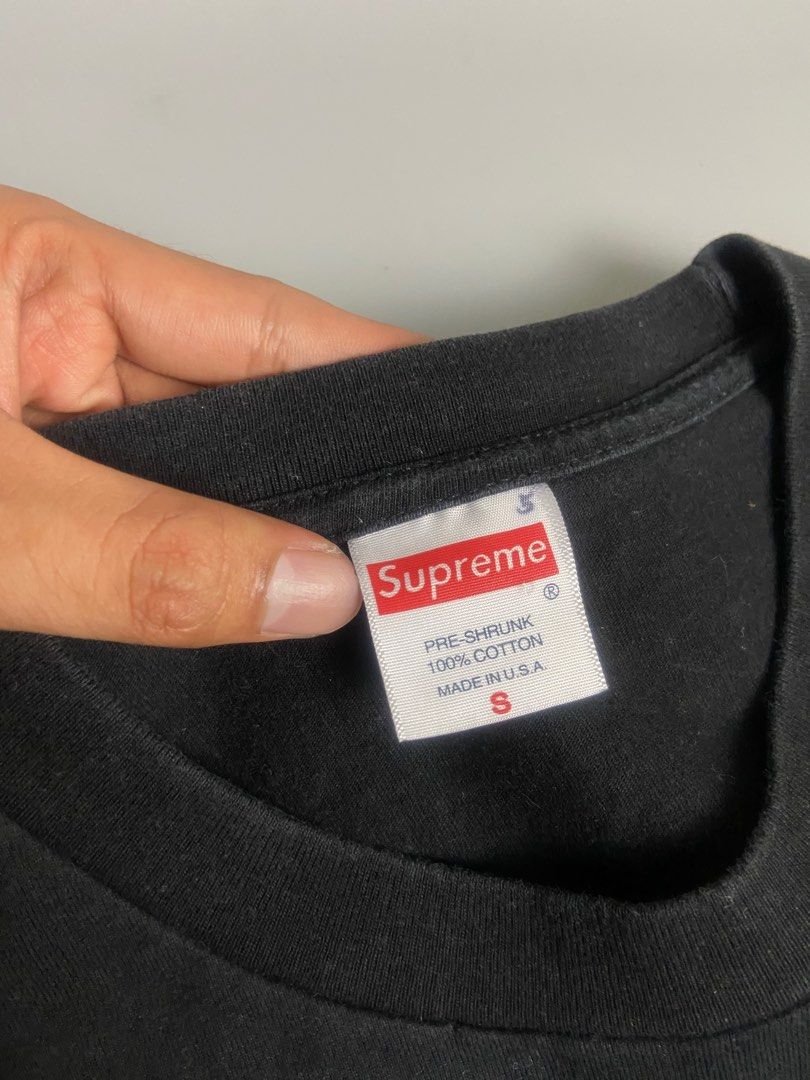 supreme bape box logo (Category: Tshirts & Polo Shirts ) located in San Fernando. Submitted by dippedrops (Listing ID 1409163871, Image 3). Description: supreme bape excellent condition no issue need wash dimes : 19x25.
