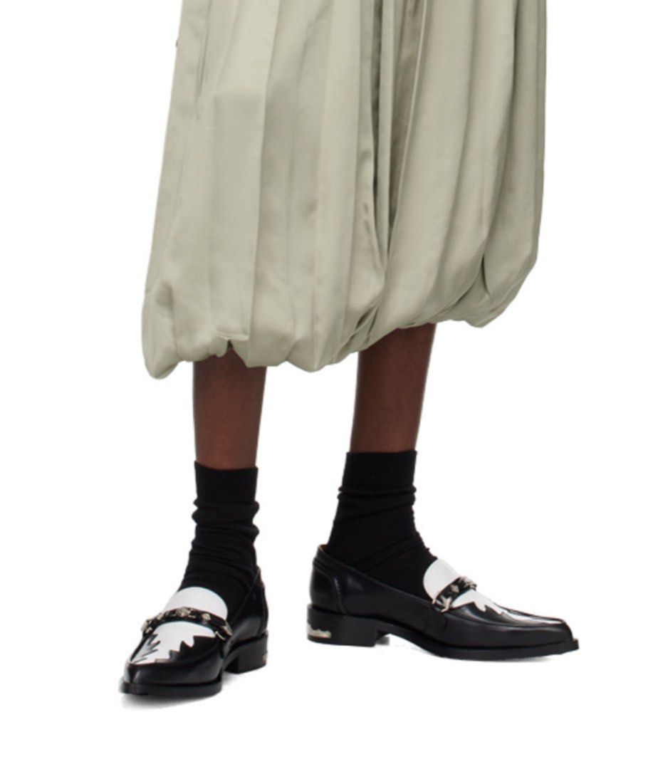 Toga Pulla Black and White Loafers (Category: Loafers) located in Quezon City. Submitted by cieloooo (Listing ID 1409115375, Image 2). Description: Toga Pulla Loafers Size 39 With heel protector Original Price: Php 30k Shipping shouldered by buyer.