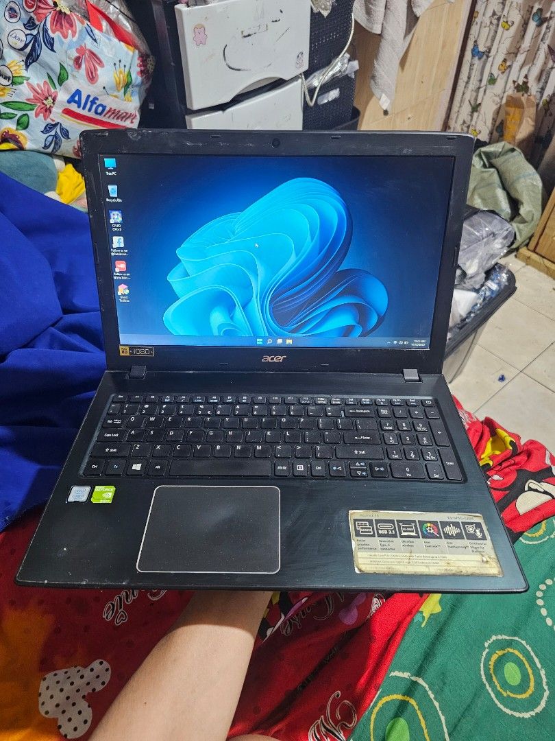 Acer Aspire E5-575G i5 7th gen with gpu (Category: Laptops & Notebooks) located in Bacoor. Submitted by ginaxis15 (Listing ID 1409425325, Image 1). Description: Rush Today Acer aspire E5-575G Last price: 5300 working no defect good battery specs: 15.6 inch wide intel core i5 2.7ghz (7th gen) 8gb ddr4 128gb Nvme plus 1tb hdd backup dual graphics intel hd 620 and Nvidia geforce 940mx 2gb wifi ready bluetooth webcam dvdrom hdmi port windows 11 with 
