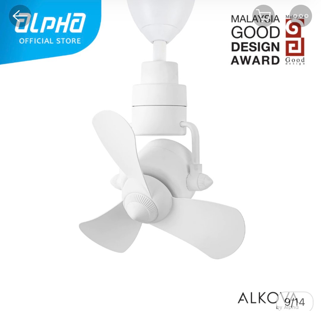 Alpha Alkova Corner Fan - 16”, Furniture & Home Living, Lighting & Fans ...