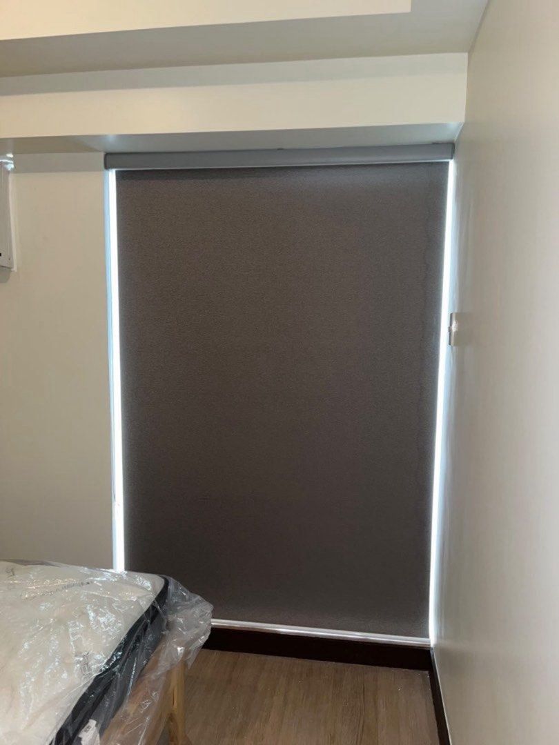 Blackout Blinds (Category: Curtains & Blinds) located in Antipolo. Submitted by tgucc (Listing ID 1409316597, Image 1). Description: • w 53 3/4 x h78 inches • components needed for mounting included • 1 piece only • Custom-made blackout blinds • with colored aluminum frame • cord pull for control • premium quality fabric Original price is at 6k RFS: Change of blinds for airbnb condo unit Will fit the blinds sliding door of units with balcony at B