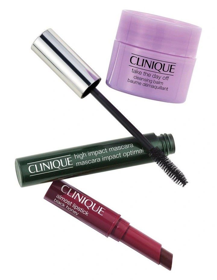 Clinique Everyday All-Stars gift set (Category: Makeup) located in Valenzuela. Submitted by estieelan (Listing ID 1409376930, Image 2). Description: FRESH STOCK CULT FAVORITES IN A GIFT SET LIMITED EDITION PERFECT FOR GIFTING Take The Day Off Cleansing Balm: A lightweight balm-to-oil makeup remover that quickly dissolves tenacious eye and face makeup without leaving a greasy residue. High Impact Mascara in Black: A mascara that provides full volu