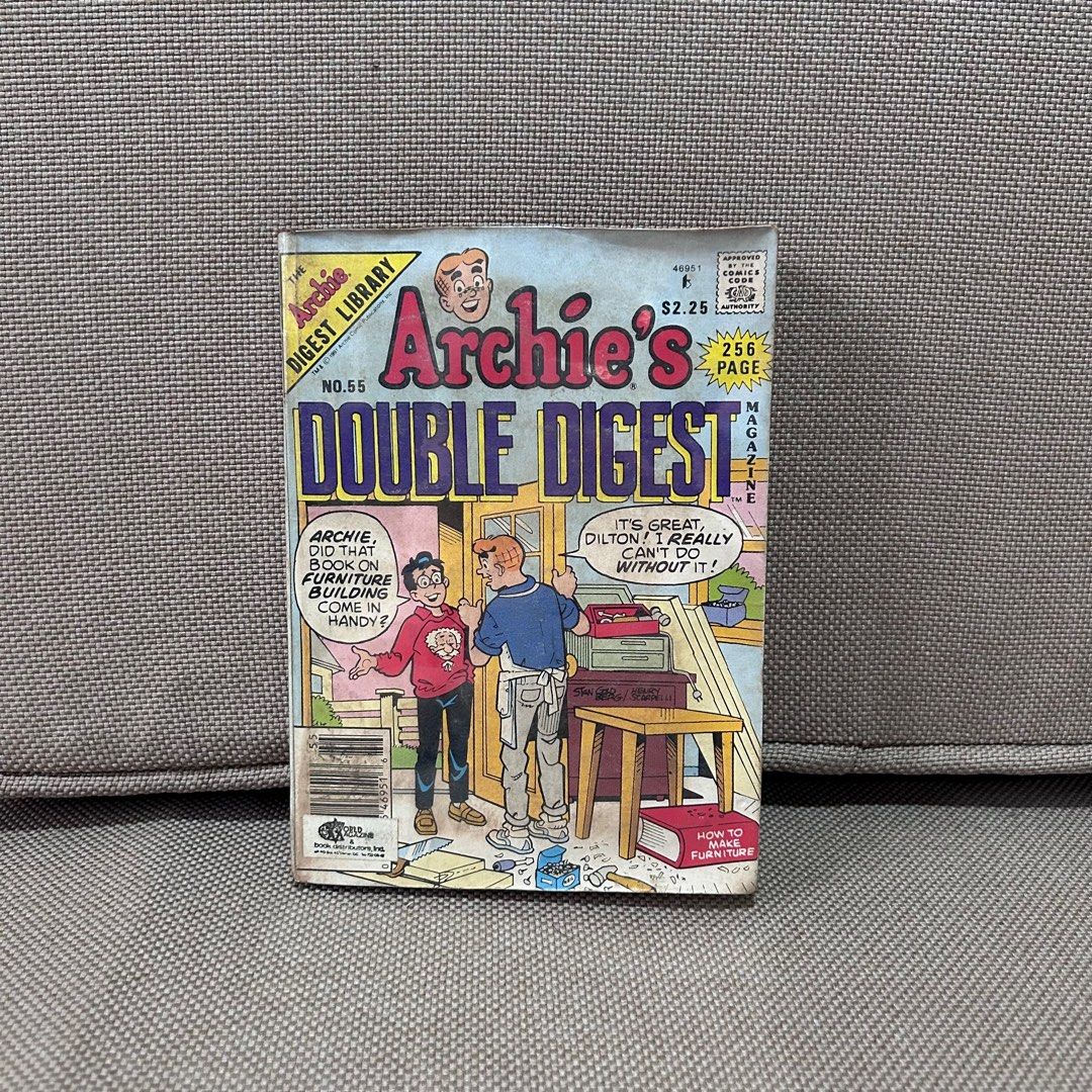 [Collector’s Item] Archie's Double Digest Magazine No. 55 (Category: Comics & Manga) located in Mandaluyong City. Submitted by ysxbelx (Listing ID 1409360413, Image 1). Description: - Archie’s Double Digest Magazine No. 55 - Pre-Loved but is in good condition; Comic book is wrapped with plastic cover with complete pages. - Bought during the 80s-90s. - Perfect for fans/collectors of the Original Archie Comics! Location: Mandaluyong MOP: Gcash, May