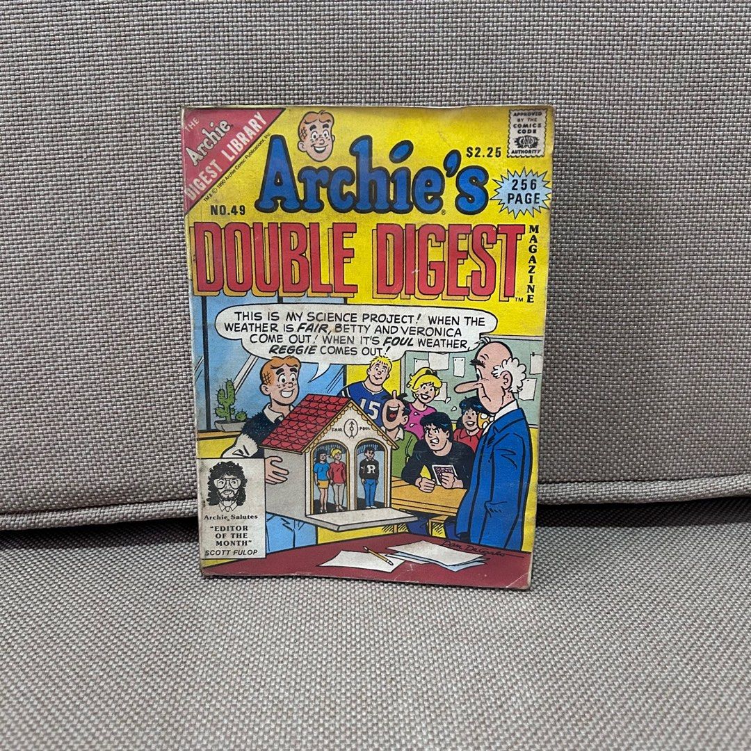 [Collector’s Item] Archie's Double Digest Magazine No. 49 (Category: Comics & Manga) located in Mandaluyong City. Submitted by ysxbelx (Listing ID 1409360611, Image 1). Description: - Archie’s Double Digest Magazine No. 49 - Pre-Loved but is in good condition; Comic book is wrapped with plastic cover with complete pages. - Bought during the 80s-90s. - Perfect for fans/collectors of the Original Archie Comics! Location: Mandaluyong MOP: Gcash, May