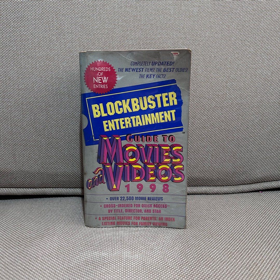 [Collector’s Item] Blockbuster Entertainment Guide to Movies and Videos 1998 (Category: Magazines) located in Mandaluyong City. Submitted by ysxbelx (Listing ID 1409360280, Image 1). Description: - Blockbuster Entertainment Guide to Movies and Videos 1998 - Pre-Loved but is in good condition; Book is wrapped with plastic cover with complete pages. - Perfect for movie collectors and enthusiasts Location: Mandaluyong MOP: Gcash, Maya, BPI MOD: Deli
