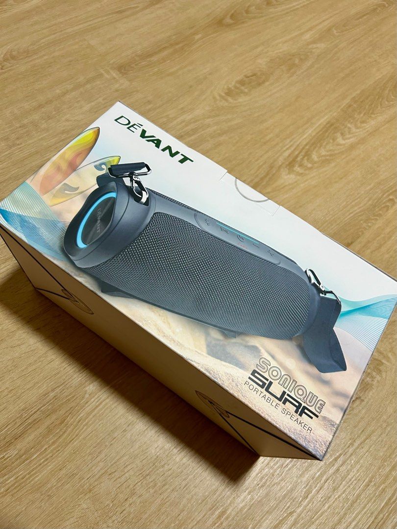 Devant Sonique Surf Portable Speaker (Category: Soundbars, Speakers & Amplifiers) located in Las Pinas. Submitted by mikeitlog (Listing ID 1409349190, Image 1). Description: - Devant Sonique Surf Portable Speaker - In original box - Cylindrical design with mesh covering - Portable speaker - Features a convenient carrying strap - Brandnew Sealed - 10 pcs available - las pinas area -SRP 7,500.
