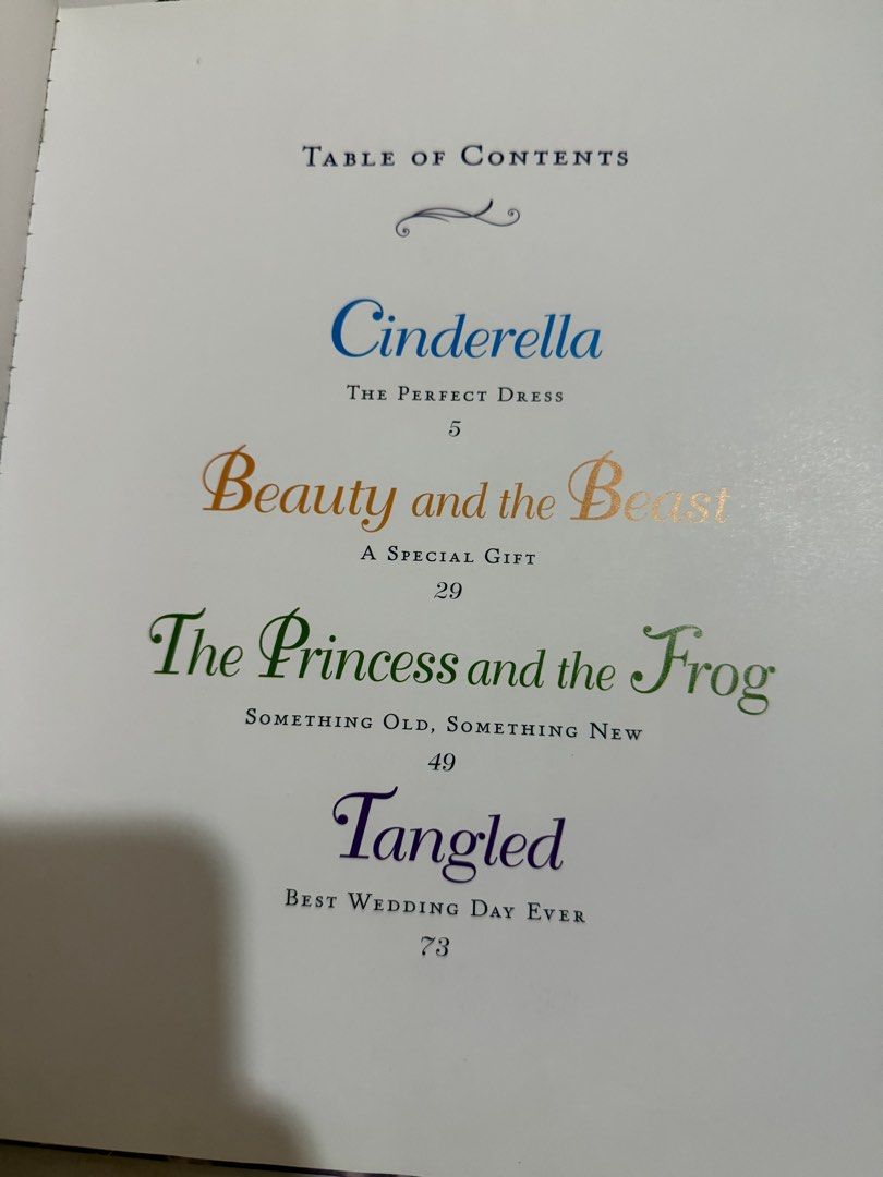 Disney Princess Forever After Book (Category: Storybooks) located in Las Pinas. Submitted by bellamommaaaa (Listing ID 1409404232, Image 2). Description: Book features four wedding stories from Disney Princesses: Cinderella, Beauty and the Beast, The Princess and the Frog, and Tangled. It includes beautiful illustrations and tells the stories of the princesses' special days. Perfect for Disney fans of all ages..