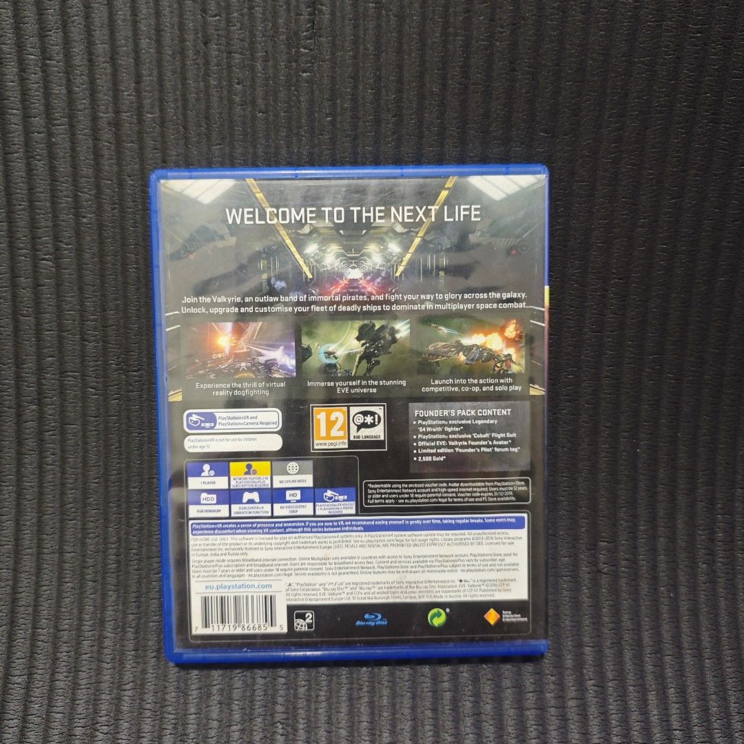Eve Valkyrie VR PS4 Game (Category: PlayStation) located in Quezon City. Submitted by shopme_gadget30 (Listing ID 1409390831, Image 2). Description: kindly read the details first for sale fixed price good condition tested and working with Case and disc game with manuals compatible to ps4 VR r2 region Shoopppppeee —,✅ can check out pm for the linnnkkk (If shoopppee check out, price is higher because of shooppppeee deduction qc area meet up: sm nor