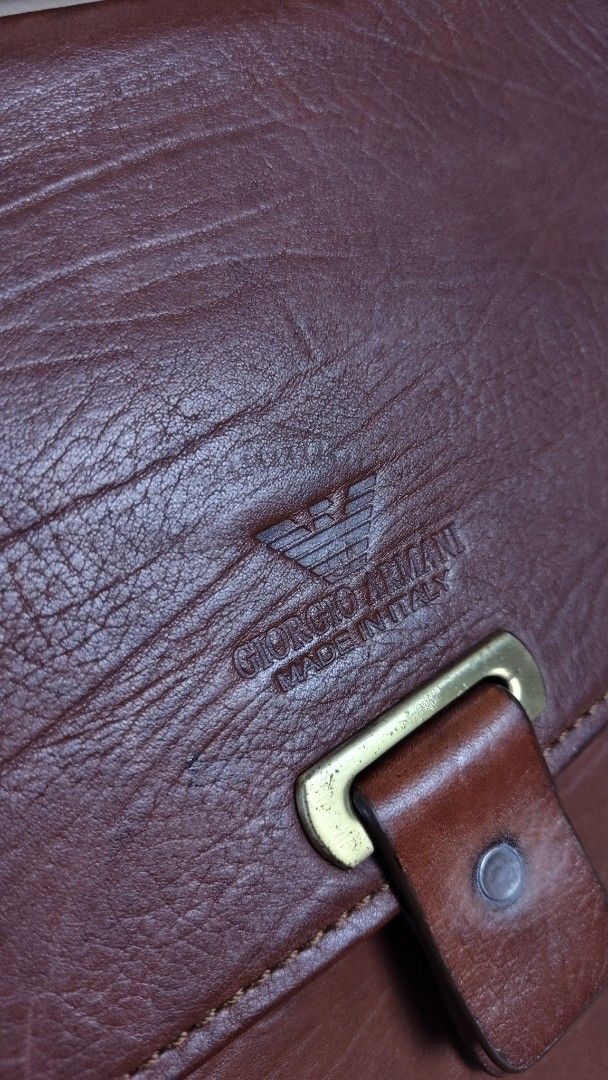 Giorgio Armani Leather Shoulder Bag (Category: Luxury Bags & Wallets) located in Quezon City. Submitted by edwinvuru (Listing ID 1409357849, Image 3). Description: authentic Giorgio Armani leather sling qc 3500.