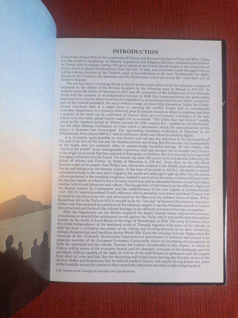 Greece: A Picture Book to Remember Her By (Category: Storybooks) located in Manila. Submitted by krishna_ayanami (Listing ID 1409259120, Image 3). Description: Vintage picture book titled "Greece: A Picture Book to Remember Her By." Features photographs of Greek architecture and landscapes. Published by Colour Library International. Includes an introduction and various images of historical sites and scenery. Designed by David Gibbon and produced 