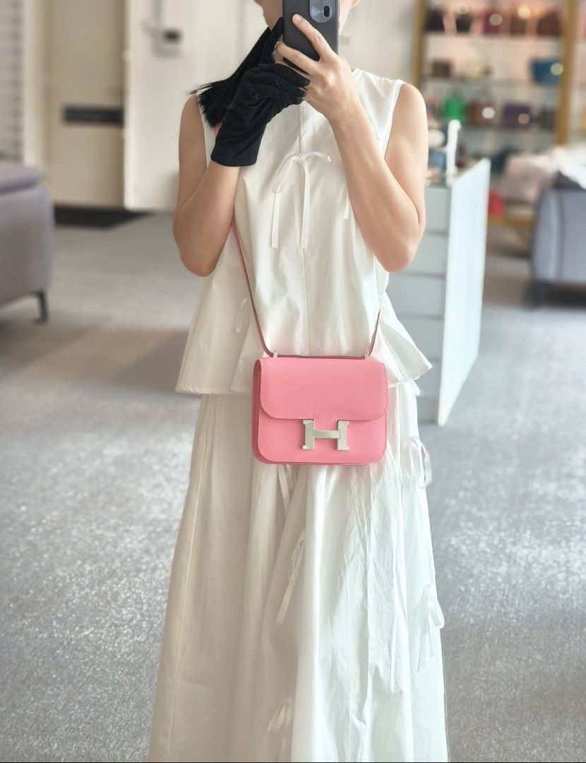 Hermes Constance 18 Pink Confetti Palladium Hardware Stamp Y Full Set ...