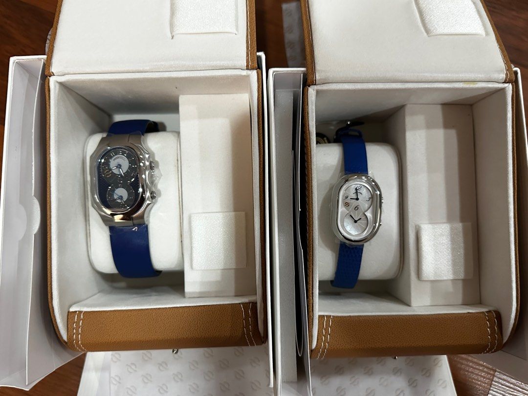 His & Hers Philip Stein Watch (Category: Luxury Watches) located in Quezon City. Submitted by mycloset2yours82 (Listing ID 1409366487, Image 1). Description: Philip Stein (His & Hers) Watch *Brand new with Box *Still with warranty Ladies watch is Mother of Pearl face Strap Color: Blue (color may vary) Additional photos can be requested RFS: not using PIOG No lowballers please. .