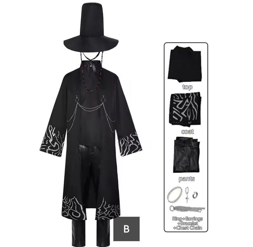 Huntrix Men Black Cosplay Costume Set (Category: Sets & Coordinates) located in Makati City. Submitted by rye16 (Listing ID 1409430858, Image 1). Description: - Huntrix Men Black Cosplay Costume Set - Complete set - Size: L/EU 52/UK 42/US 42 - Color: Black - Ready to wear.
