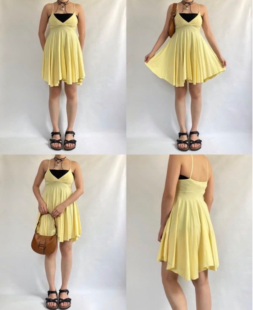 Light Yellow Babydoll Minidress (Category: Dresses) located in Paranaque City. Submitted by bug.eyed (Listing ID 1409372014, Image 2). Description: rfs: decluttering stretchy fabric, fits s-m purchased here on carousell as well payment method: GCash shipping method: J&T or Lalamove shipping fee to be shouldered by buyer.