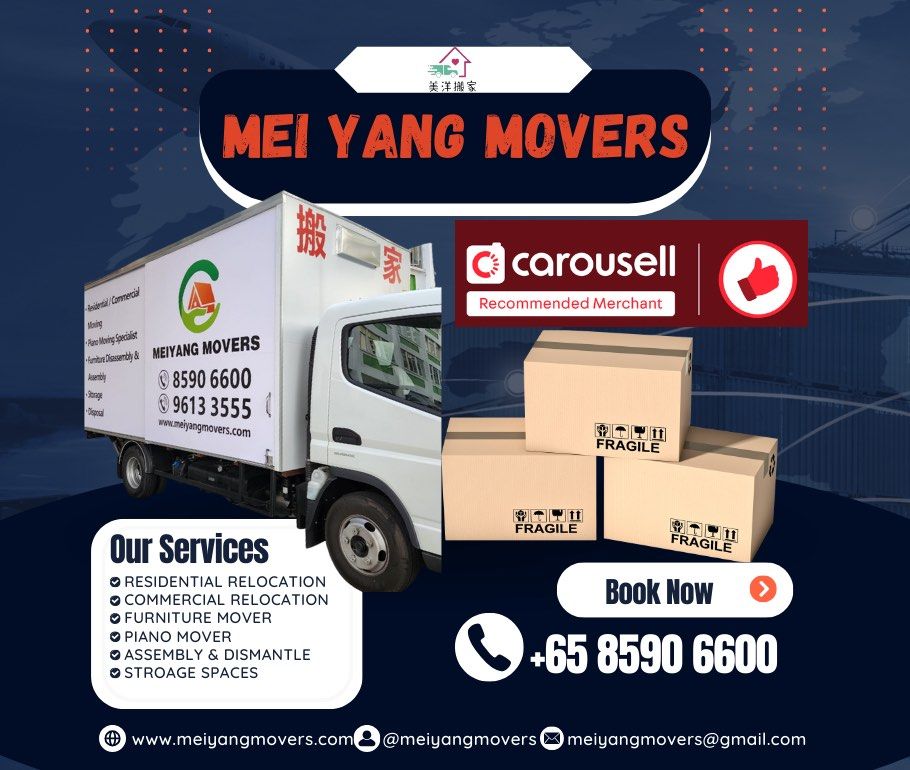MOVER | MOVERS AND DELIVERY | MOVING SERVICE | FURNITURE MOVER | CHEAP MOVER | BED MOVER | PIANO MOVER | FISH TANK MOVER | MOVERS CHEAP WITH MANPOWER | OFFICE MOVER | ROOM MOVER | DISMANTLE AND DISPOSAL SERVICES | MOVERS CHEAP WITH MANPOWER (Category: House Moving) located in Singapore. Submitted by meiyangmovers (Listing ID 1228590579, Image 2). Description: 🚚 Mei Yang Movers🚚10 years of professional experience in moving service! With our prof