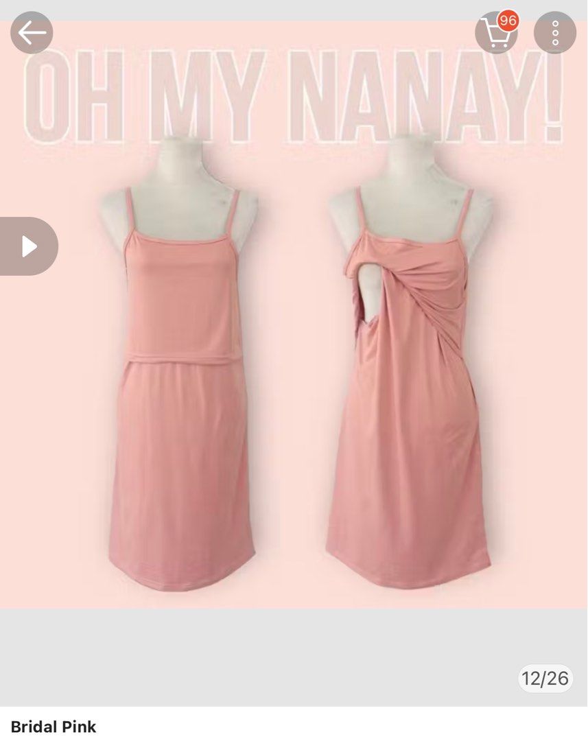 Nursing Dress (Category: Dresses) located in Quezon City. Submitted by chi_declutters (Listing ID 1409417665, Image 1). Description: 70 pesos each 200 pesos if 3pcs RFS: decluttering and once used - Available colors: bridal pink, white, powder blue - Design: Simple with spaghetti straps - Length: Knee-length - Features: Designed for easy nursing access - Benefits: Comfortable and practical for new mothers.