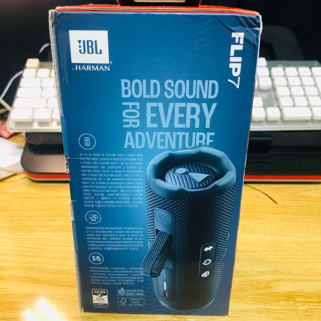 Original JBL Flip 7 Bluetooth Speaker (Category: Soundbars, Speakers & Amplifiers) located in Quezon City. Submitted by djconts (Listing ID 1409353640, Image 3). Description: For sale. Pass sa kwentuhan JBL Flip 7 Bluetooth Speaker Original with serial number RS0291-CP0065411 Can be paired with JBL App Asking price ₱5700 negotiable. RFS: Gift raffle winner. I still have my JBL Charge 5 and JBL GO3. Not going to use it. Meetup: Lifehomes, SM East 
