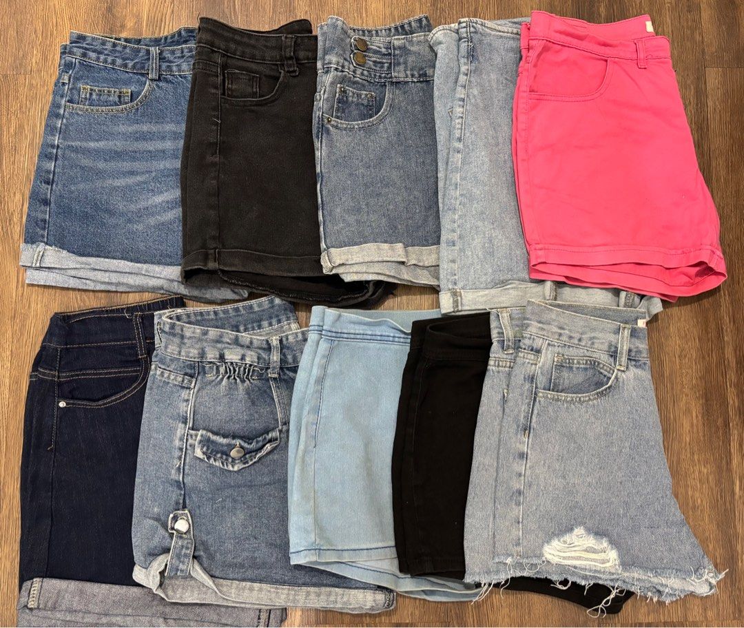 Personal Highwaist Denim Shorts (Category: Shorts) located in Manila. Submitted by itsellarosell (Listing ID 1409352053, Image 1). Description: For sale! Personal shorts 10pcs take all! 29-30 and 30-31 No issue, need wash lang yung iba. Taytay Loc! Pm me!.