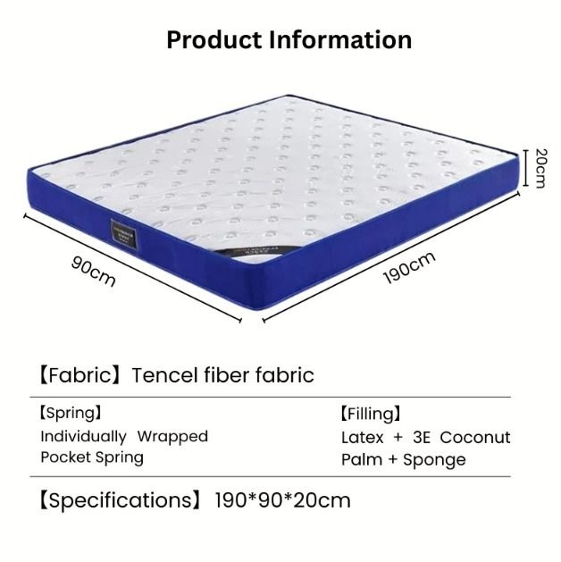 Premium Latex Spring Mattress | Memory Foam Comfort Layers | Single ...