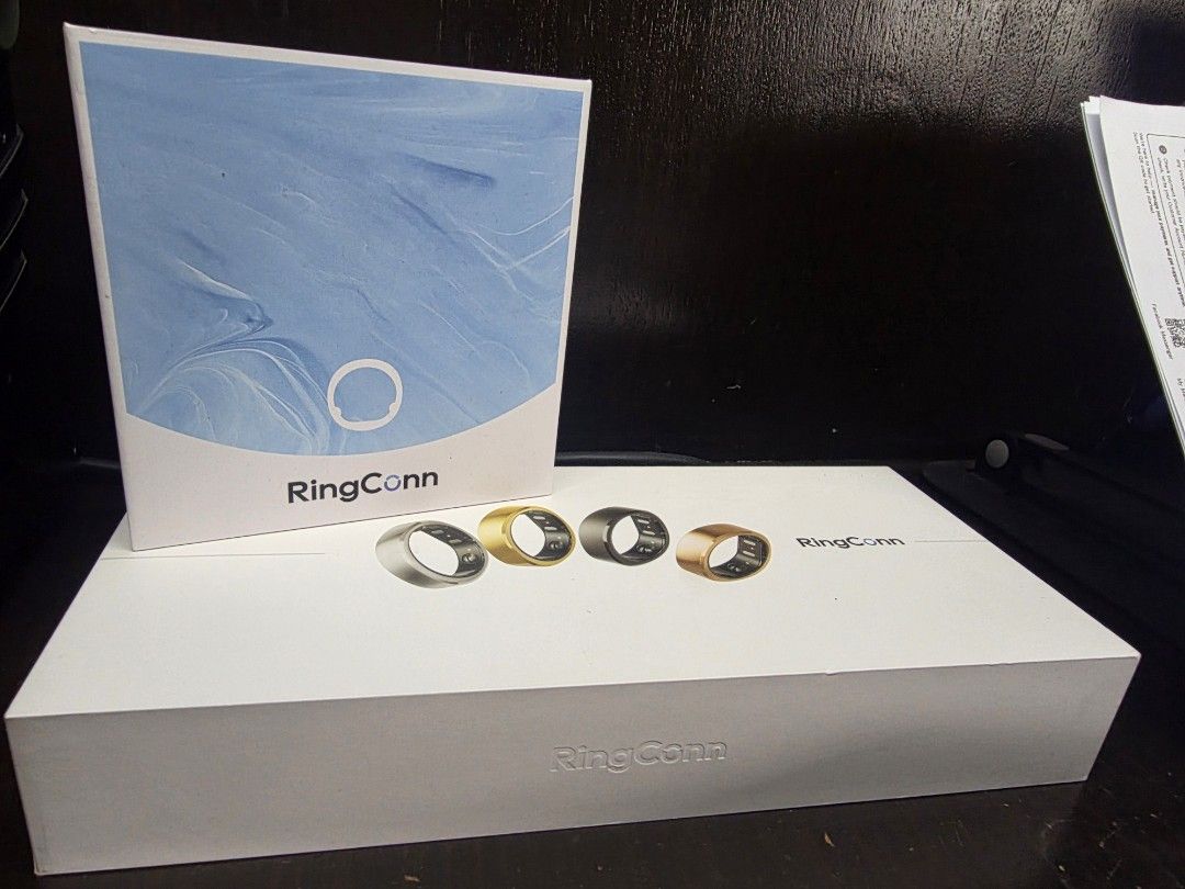 RingConn Smart Ring Gen 2 - Complete Set (Category: Wearables & Smart Watches) located in Makati City. Submitted by kurin777 (Listing ID 1409296626, Image 1). Description: Smart Ring Ringconn Gen 2 Size 11 Black w/ receipt Used a few times only.