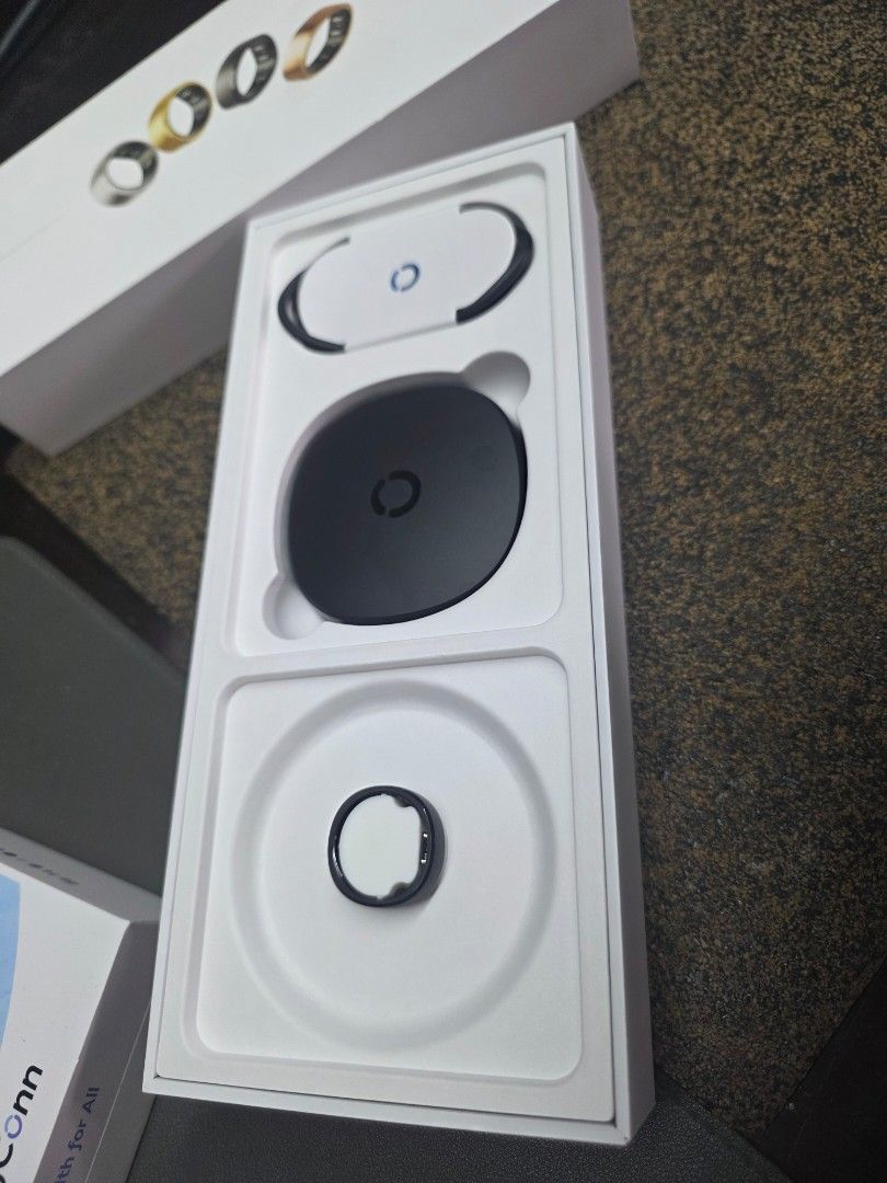 RingConn Smart Ring Gen 2 - Complete Set (Category: Wearables & Smart Watches) located in Makati City. Submitted by kurin777 (Listing ID 1409296626, Image 2). Description: Smart Ring Ringconn Gen 2 Size 11 Black w/ receipt Used a few times only.