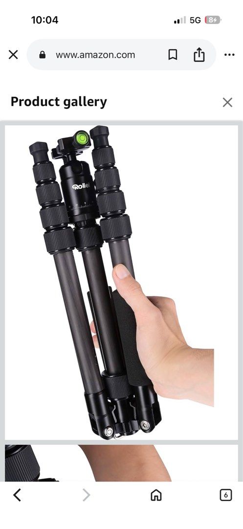 Rollei Compact Traveler No. 1 Tripod (Category: Tripods & Monopods) located in Quezon City. Submitted by juvyjuvydoo (Listing ID 1409269709, Image 2). Description: Rollei Compact Traveler No. 1 Carbon - Ultra-Lightweight Travel Tripod (2,16 lb incl. Ball Head) - Folded Length: 12,99" - Arca Swiss Compatible - Monopod Function - Carbon - Black It is black and comes with a carrying case. The tripod has adjustable legs and a ball head for versatile 