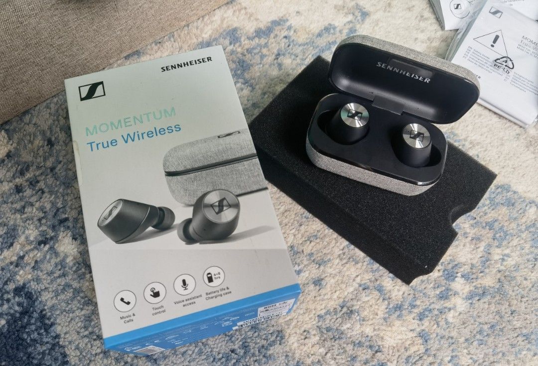 Sennheiser Momentum TW (M3IETW) Black (Category: Earphones) located in Quezon City. Submitted by rae.finds (Listing ID 1409298927, Image 1). Description: *Condition: Excellent, used with care, pwede sa maselan *Complete: Original box, charging case, all accessories included *High-quality sound: Signature Sennheiser audio *Battery/charging: Fully functional *Selling because I no longer use it. Perfect for anyone looking for premium earbuds in grea