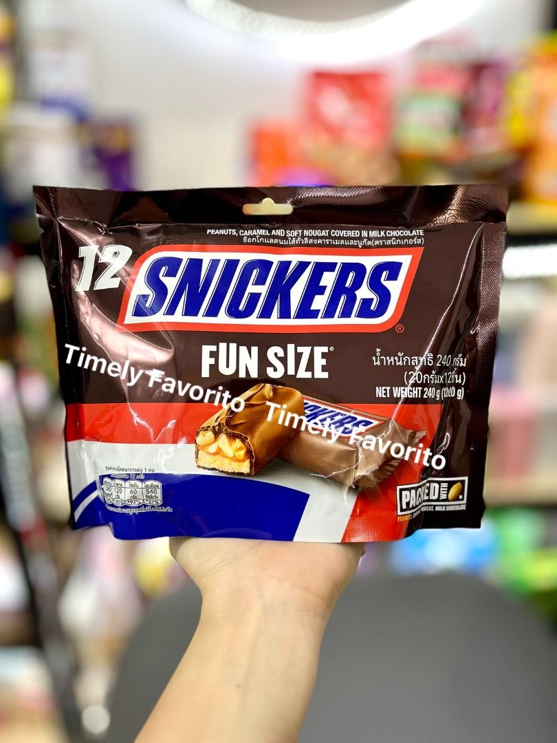 ❌SOLD OUT❌ Snickers Funsize Chocolate 240g (Category: Packaged & Instant Food) located in Pasay City. Submitted by timelyfavorito1 (Listing ID 1409393820, Image 1). Description: 12pcs INSIDE.