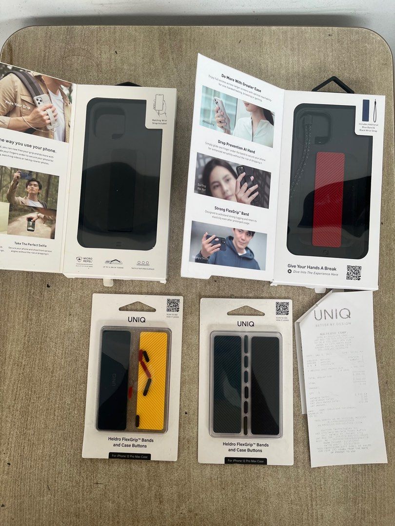 Uniq Heldeo Case and Bands for Iphone 12 pro max (Category: Cases & Sleeves) located in Manila. Submitted by mching0424 (Listing ID 1409331110, Image 2). Description: Cases and bands for iphone12 pro max RFS: Decluttering.