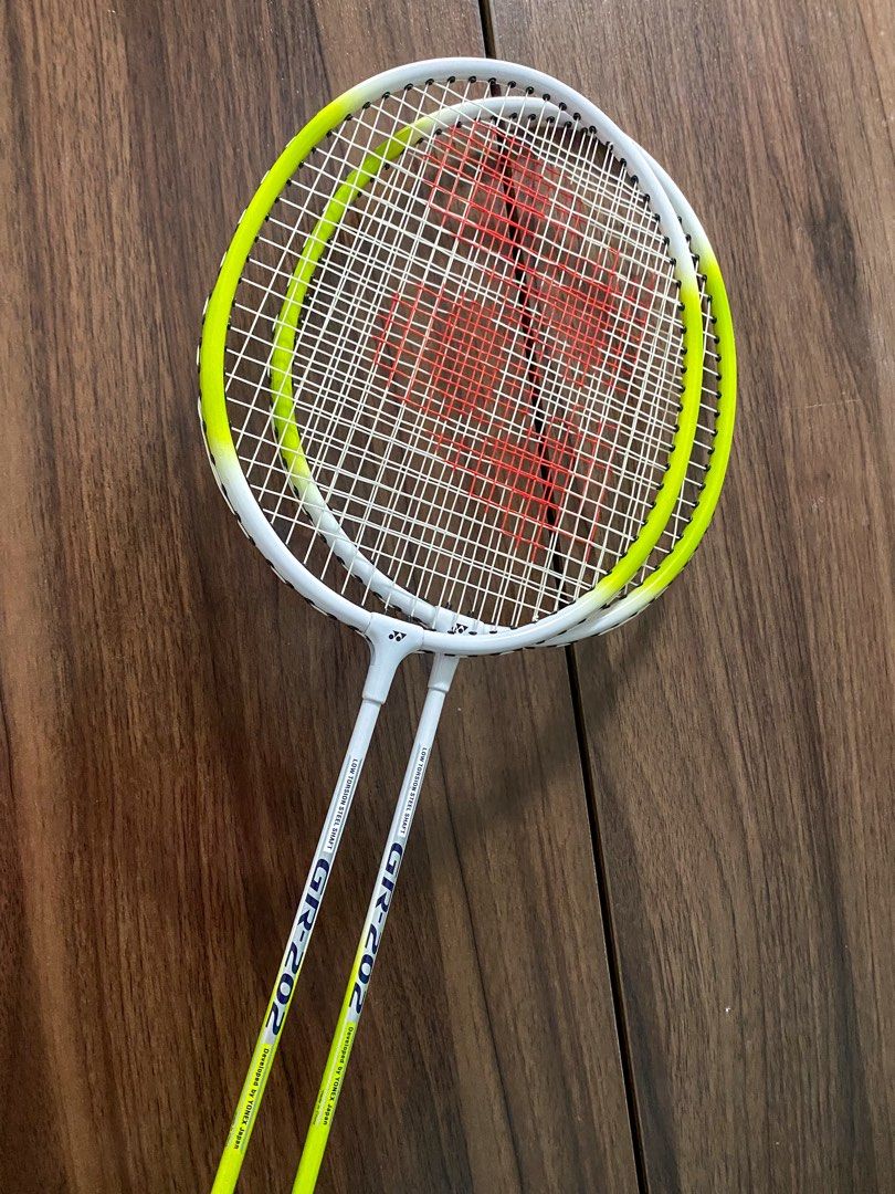 (2) Yonex GR-202 Badminton Racket (Category: Other Sports Equipment and Supplies) located in Manila. Submitted by passmystyle (Listing ID 1409585119, Image 3). Description: •Bought from United Arab of Emirates •Might need regripping or adding a new finishing tape.