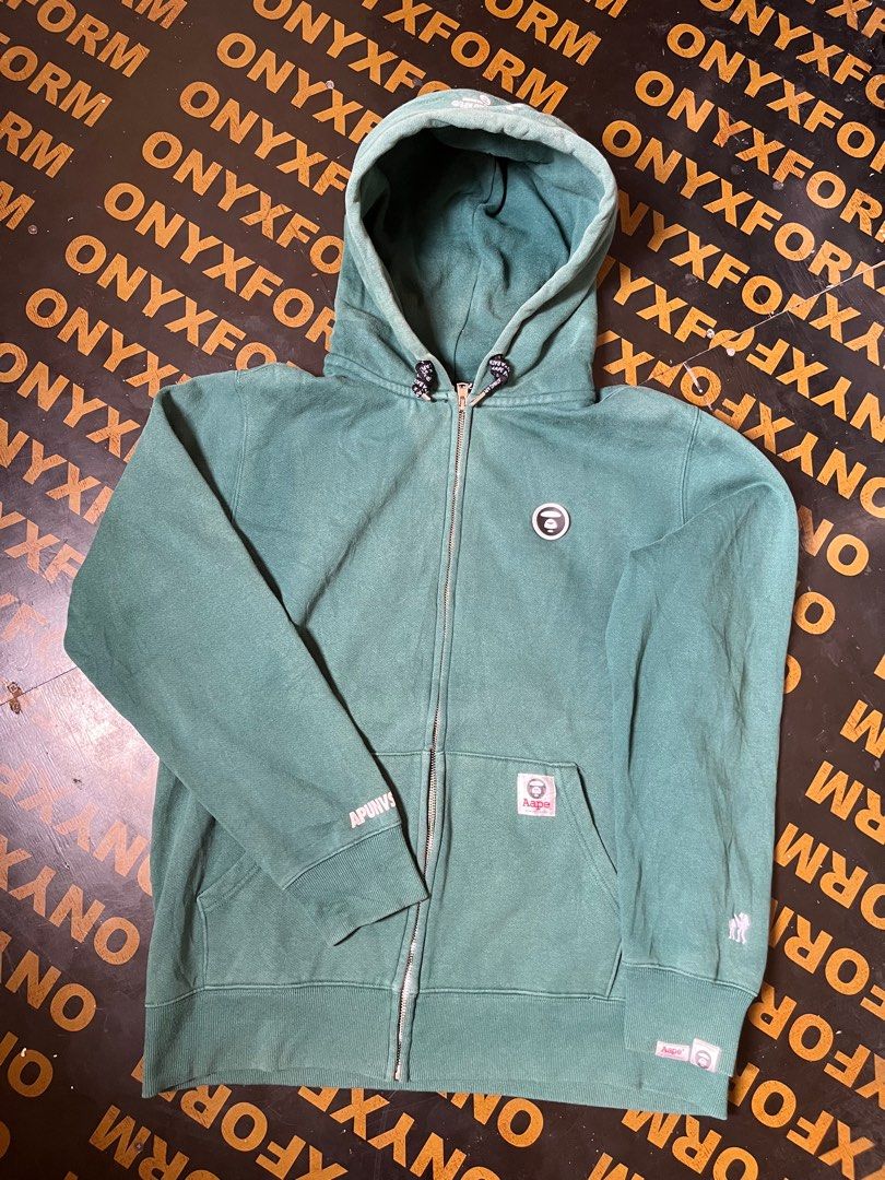 Aape Zip Up Hoodie Jacket (Category: Coats, Jackets and Outerwear) located in Manila. Submitted by codearchivez (Listing ID 1409481036, Image 1). Description: Medium to Large - 21” x 27” Fadings.