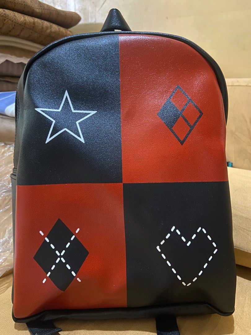 Adventure DC Comics Harley Quinn Leather Backpack (Category: Backpacks) located in Manila. Submitted by wayvae (Listing ID 1409485753, Image 1). Description: Harley Quinn-themed backpack - Never used 📍 North Caloocan; can meetup SM fairview.
