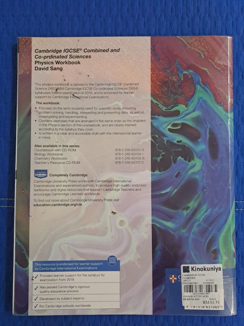 Cambridge IGCSE Combined and Co-ordinated Sciences Physics Workbook ...