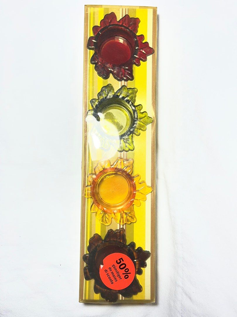 Candle Holder (Category: Other Home Decor) located in Antipolo. Submitted by gettinghooked (Listing ID 1409452387, Image 3). Description: Never used but in storage for years. 4 pieces glass candle holder. Diameter: 1.75” 2 sets available.