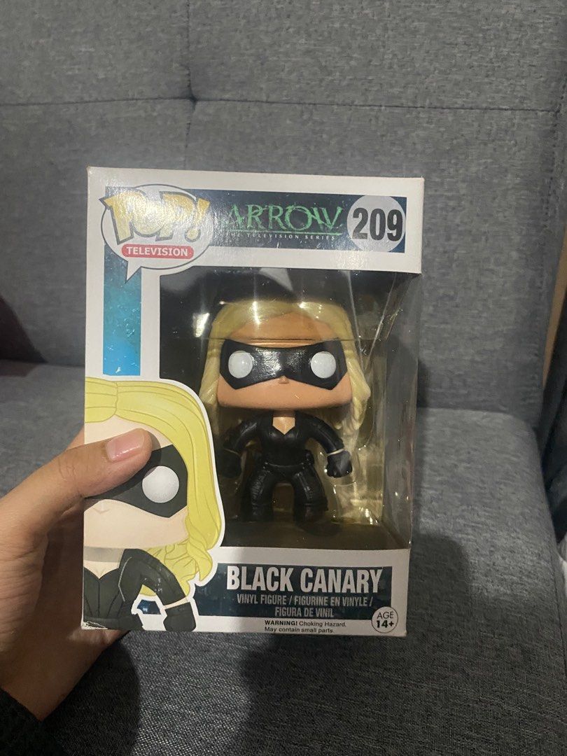 Funko Pop! Television Arrow Black Canary #209 (Category: Designer & Blind Box Toys) located in Caloocan City. Submitted by ecsrrcse (Listing ID 1409609366, Image 1). Description: - Funko Pop! Black Canary figure from the Arrow TV series. - Figure #209. - Includes original packaging. - Features Black Canary in her black costume. - Made in China..