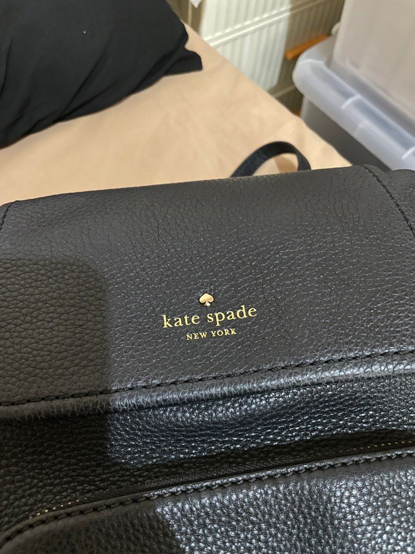 Kate Spade Flap Leather Backpack (Category: Luxury Bags & Wallets) located in Manila. Submitted by twin.trends (Listing ID 1409496825, Image 2). Description: Bought: Tenth Manila on IG from Japan Has a small unstitched in the inside pocket (see 7th photo) .
