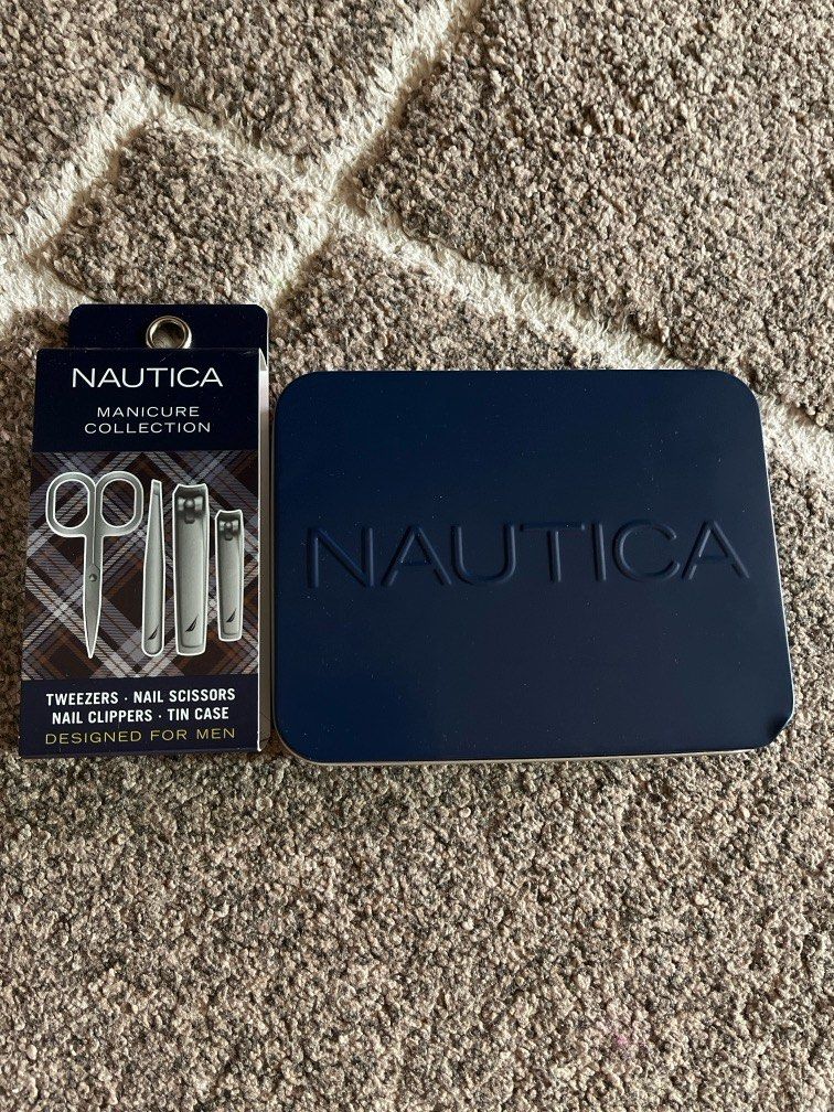 Nautica manicure set (Category: Hands & Nails) located in Manila. Submitted by ty_imported_goods (Listing ID 1409450771, Image 3). Description: Nautica from u.s Manicure set designed for men Tweezers, nail scissors, nail clippers,tin case ❗️on sale❗️.