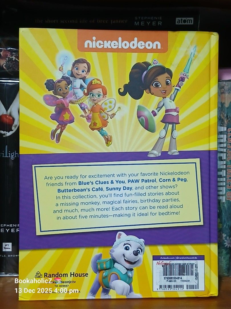 Nickelodeon 5-Minute Stories Collection (Category: Children's Books) located in Antipolo. Submitted by bookaholicz_dettori (Listing ID 1409509476, Image 2). Description: - Nickelodeon 5-Minute Stories collection. - Includes stories from Blue's Clues, PAW Patrol, Butterbean's Cafe, and Sunny Day. -padded hardcover -Orig price ₱499 bought from NBS •MOP: Gcash/Bank transfer •No SCO / No COD •Payment first.