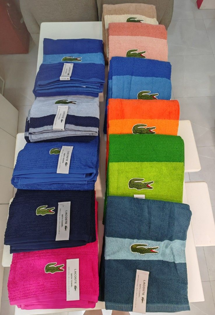 Original LACOSTE Bath Towels (Category: Bedding & Towels) located in Caloocan City. Submitted by det123123 (Listing ID 1409515513, Image 1). Description: Original LACOSTE Bath Towels Bought in US.