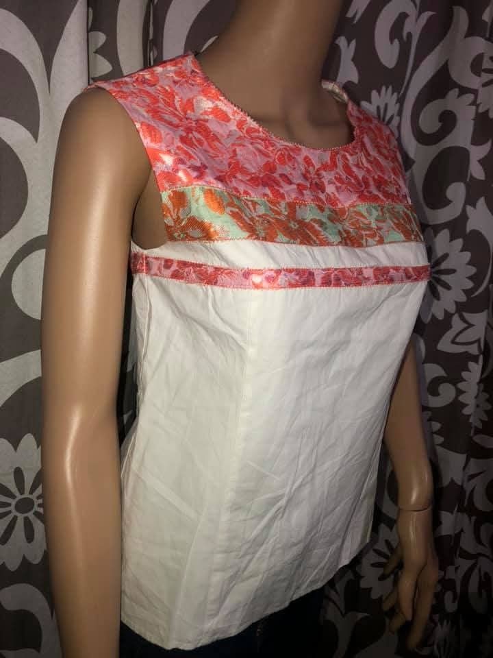 191 PRADA white orange sleeveless tank top M (Category: Luxury Apparel) located in Baguio. Submitted by princessjhade (Listing ID 1409570613, Image 3). Description: Medium size Very good condition Plus shipping.