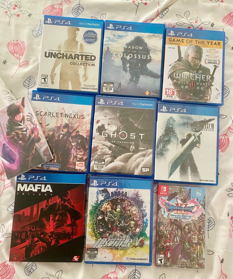 PS4 and Nintendo Switch Games and Pokemon Games (Category: PlayStation) located in Paranaque City. Submitted by docyp (Listing ID 1319280149, Image 1). Description: For sale! All games are in pristine condition, some are still brand new with plastic covering PS4 Games Shadow of the Colossus - (SOLD) Days Gone - (SOLD) God of War and Horizon Zero Dawn Bundle - (SOLD) Danganronpa V3 - Brand new/unsealed with plastic cover (P1300) Scarlet Nexus with