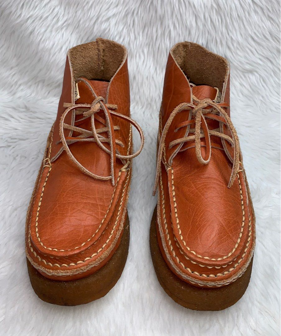 Visvim Canoe Moc II-Folk (Category: Boots) located in Binan City. Submitted by disqualified_but_undefeated (Listing ID 1409579555, Image 3). Description: Visvim Canoe Moc II-Folk -boots in a light brown or orange-brown vegetable-tanned leather finish Mens Size- US 9 In Excellent Condition • No Inclusions • Pair Only Please Check Detailed Photos Posted For Your Reference Thankyou!!! .