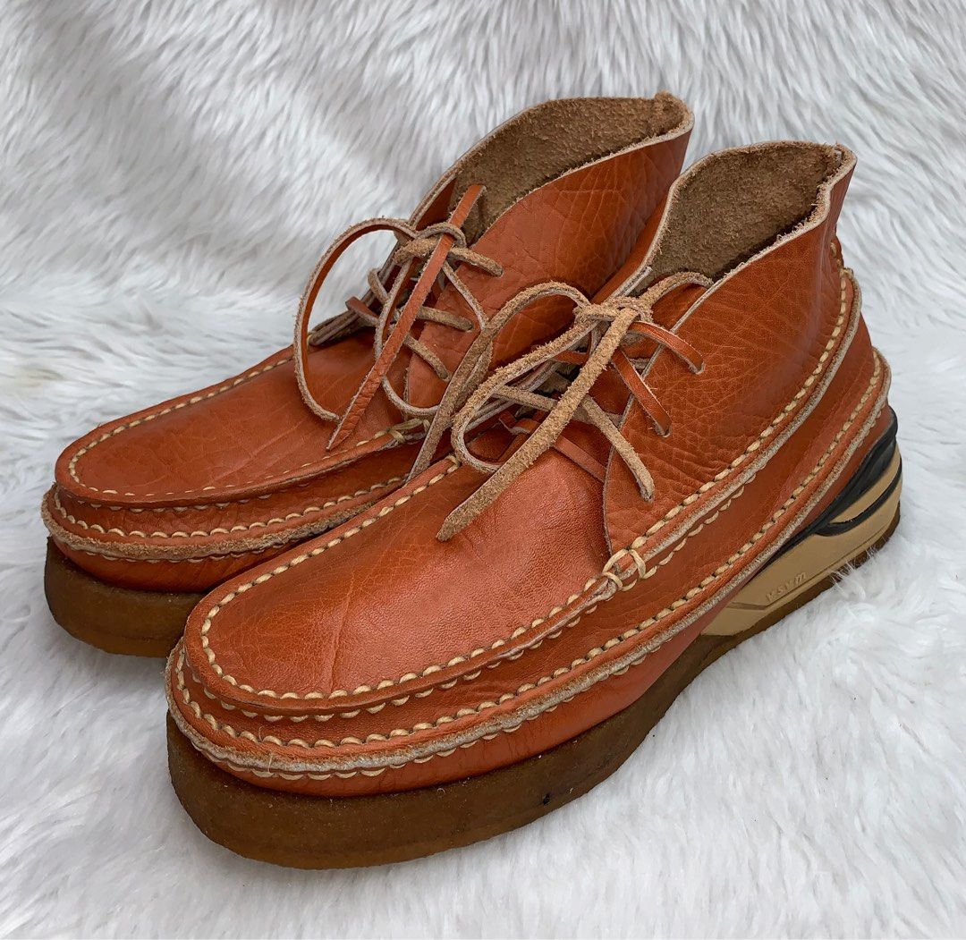 Visvim Canoe Moc II-Folk (Category: Boots) located in Binan City. Submitted by disqualified_but_undefeated (Listing ID 1409579555, Image 2). Description: Visvim Canoe Moc II-Folk -boots in a light brown or orange-brown vegetable-tanned leather finish Mens Size- US 9 In Excellent Condition • No Inclusions • Pair Only Please Check Detailed Photos Posted For Your Reference Thankyou!!! .