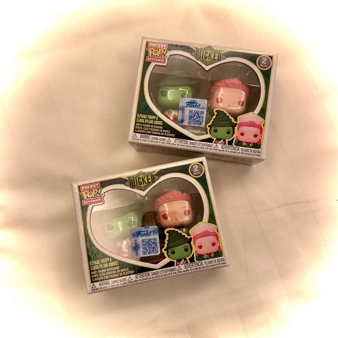 Wicked Elphaba and Glinda Ombre Keychain Set (Category: Designer & Blind Box Toys) located in Quezon City. Submitted by galindas (Listing ID 1409467829, Image 1). Description: Elphaba and Glinda Funko Pop Keychain - Wicked one last avail mop: gcash / bank transfer loc: quezon city, metro manila mod: meet up (sm north/trinoma) OR same day delivery thru lalamove ALL NEW AND MINT (Figurines might have minor paint and imperfections. Funko does not co