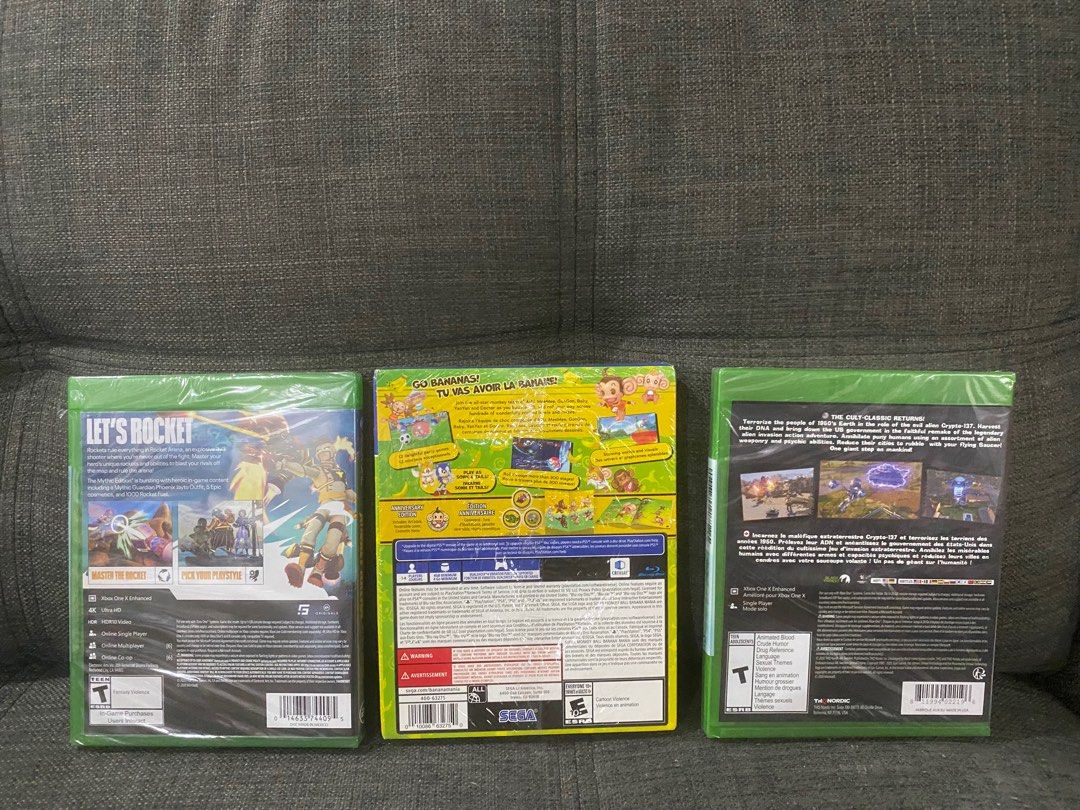 🇺🇸 Xbox & PS4 CD (Category: PlayStation) located in Manila. Submitted by pinkmoschino (Listing ID 1409793131, Image 2). Description: Xbox rocket - 750 Xbox Destroy all human - 1,250 Ps4 super monkey - 1,000.