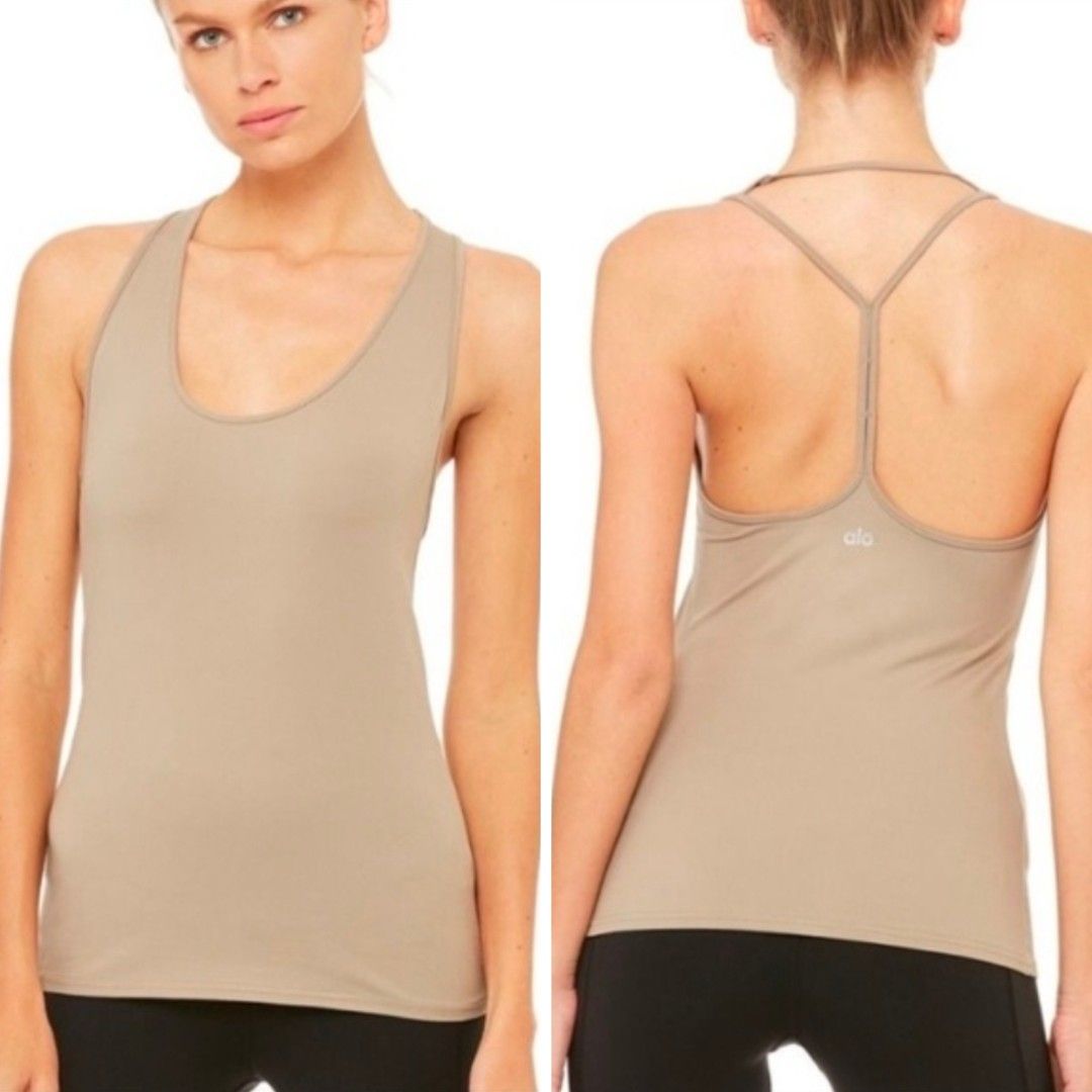 Alo Yoga True Tank (Category: Activewear) located in La Trinidad. Submitted by outfitt (Listing ID 1409790395, Image 1). Description: cut tag; best to fit small to semi medium frame;please check measurement if the fit is right for you slim fit tank airy,strappy open back EXCELLENT USED CONDITION ❌️ NO to LOW ballers.PLEASE.