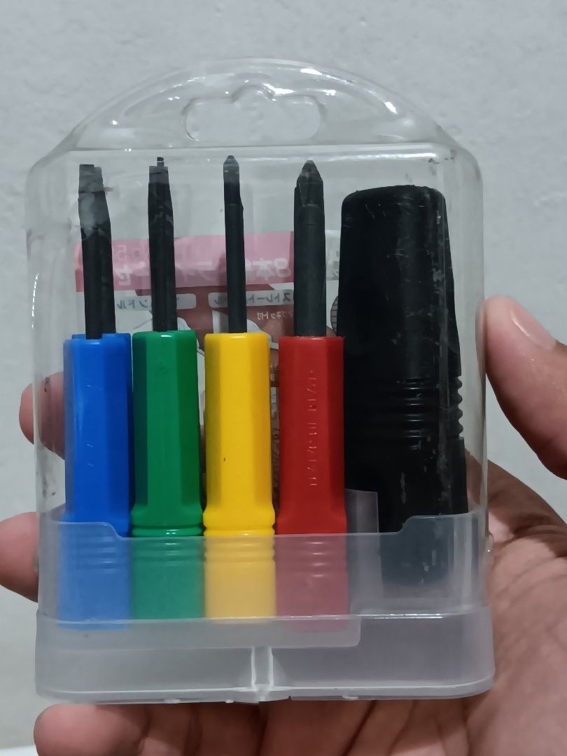 Anex 8-Piece Screwdriver Set Made in Japan (Category: Home Improvement Tools & Accessories) located in Manila. Submitted by roshisneakerhouse (Listing ID 1409726529, Image 3). Description: - Anex 8-piece screwdriver set - Color-coded handles for easy identification - Includes straight handle - Comes in a clear plastic case - Various head types and sizes included (see packaging) Brandnew/Made in Japan Courier:Lalamove/Grab Express/J&T PM lang po.