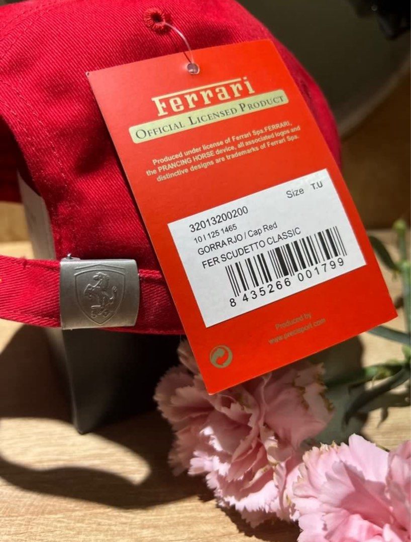 Authentic Scuderia Ferrari F1 cap (Category: Caps & Hats) located in Quezon City. Submitted by msklouisepv (Listing ID 1409635473, Image 3). Description: Authentic Scuderia Ferrari F1 cap Perfect for showing support to Ferrari F1 team. 💯 -Brand New (Never worn, Never used) -Bought it Abu Dhabi Ferrari world 2023 for 3100 PHP - 100 percent Authentic .
